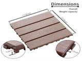 Plastic Interlocking Deck Tiles,44 Pack Patio Deck Tiles,12"x12" Square Waterproof Outdoor All 93144634
