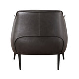Luxury Furniture 1pc Accent Chair Brown Premium Faux Leather Upholstery Black Finish Metal Legs B011P256313