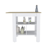 Kitchen Island Pompeya, Three Shelves, White Finish B092123304
