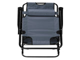 Portable Dual Purposes Extendable Folding Reclining Chair Grey 73061425