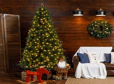 7ft 881 Branch Half Christmas with 230LED Lights PVC Branch Iron Bracket Tender Green Christmas 86948457
