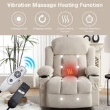 Power Lift Recliner Chair with Heat and Massage Electric Fabric Recliner Chair for Elderly with Side W1521P303189