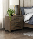 ZNTS Dark Walnut Finish Nightstand of 3 Drawers Classic Design Bedroom Furniture 1pc B011140393