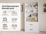 4 layers with 2 USB 2 plugs and sockets 2 drawers Triamine board 60*23.5*180cm display cabinet white 48028373