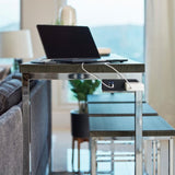 Dark Oak and Chrome 4-Piece Counter Height Table Set B062P153842