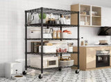 5-Tier Wire Shelving with Wheels 24"W x 18"D x 72"H Adjustable Heavy Duty Steel Wire Rack, Metal 14004332