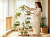 Tree Shaped Stand with Full Spectrum Grow Light, White Metal Frame 15081871