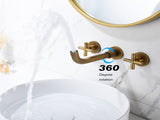 Wall Mounted Bathroom Sink Faucet with Pop-Up Drain 01342767