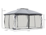 10ft x12ft Outdoor Gazebo, Grey-AS 30935925