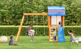 Wooden Outdoor Swing Set 3 in 1 Swing Set outdoor Children's Playset with Slide , 2 Swings and N719P255692C