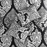 7 Piece Cotton Printed Comforter Set Black Cal King B03597263