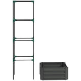 Grey galvanized planter box with rattan holder 24 "x 24" x 11.75" 80864367