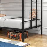 Twin Over Twin Size Metal Bunk Bed Black W84083686