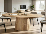 55 Inch Dining Table Oval with Cylinder Pedestal 86792572