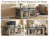 31.5" Dog Crate Furniture with Sliding Barn Door, Wooden Dog Kennel End Table for Indoor Use - Gray 01135326