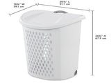 (2 pack) Wheeled Hamper, Plastic Laundry Hamper with Handle and Wheels for Easy Transport, White 94362200