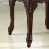 Traditional Ornate Detailing Dark Cherry Finish Wood End Table T2574P164758