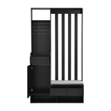 ON-TREND Contemporary 39.3''Wx70.8''H Hall Tree Storage with Cushioned Storage Bench, N721P179243B