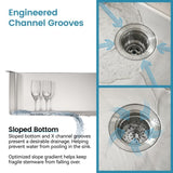 33"x19" Embedded Double Bowl Kitchen Sink, Overmount Handmade Sink in Brushed T3177P296190