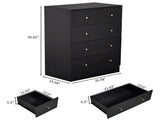 Black particleboard with a textured melamine finish, 66*40*91cm, 32 drawer cabinet, matte gold 43369394
