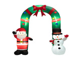 8ft Christmas Inflatable Arch with Santa & Snowman - Super Bright LEDs, Thick Polyester, 1-Min 68021845
