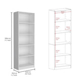 Home 4 Shelves Bookcase with Multi-Tiered Storage -White -Office B200137828