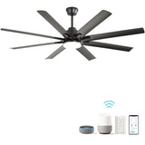 66 Inch Modern Ceiling Fan With Dimmable Led Light 8 ABS Blades Smart Remote Control Reversible DC W882P146899