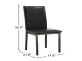 Set of 2 Leatherette Upholstered Side Chairs in Black B016P223059