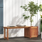 ZNTS Outdoor bench with planter box, teak 57707111