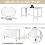 TOPMAX Farmhouse Wood Extendable Dining Table with Drop Leaf for Small Places, White N717P195019K
