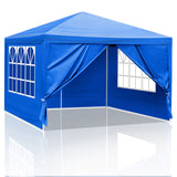 10'x10' Gazebo Waterproof Outdoor Canopy Patio Tent Party Tent for Wedding BBQ Cater, Blue 44411827