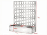 Gray 43" x 16" x 70" Galvanized Planter Box Raised Garden Bed with Trellis for Vines & Climbing 68219610