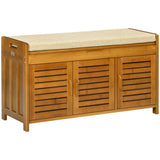 Shoe Bench with Storage Cabinets Brown 70745290