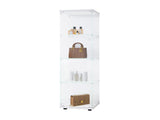 Glass Display Cabinet 4 Shelves with Door, Floor Standing Curio Bookshelf for Living Room Bedroom W1806P197873