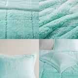 Full/Queen Ombre Shaggy Long Fur Comforter Mini Set B03595985