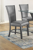 2pc Contemporary Glam Upholstered Dining Side Chair Padded Plush Gray Fabric Upholstery Rich Black B011P151400