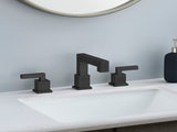 Matte Black Widespread Bathroom Faucet, Waterfall Bathroom Faucets for Sink 3 Hole, 2-Handles Modern 17348866