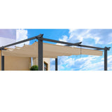 ZNTS Replacement Canopy Top Fabric for 10x10 Ft Outdoor Patio Retractable Pergola Sunshelter Pergola W419P144894