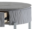 Yukino Gray High Gloss & Chrome Finish End Table B2726P265753