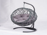 Cat Swing Bed with Stand & Cushion, Cat Egg Chair with Rattan Wicker Appearance, Indoor Hanging 05489427