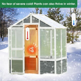 Greenhouse, Wooden Greenhouse Polycarbonate Garden Shed fors, 76''x48''x86'' Walk-in Outdoor 32329616