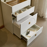 3 in 1 Vanity Desk, Flip Top Vanity Set with Mirror and 3 Drawer, Small Makeup Vanity Table with T3685P338704