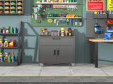 Sturdy and Durable Metal Tool Cabinet for Garage Wheels - Mobile Heavy-Duty Storage Cabinet T2398P223006