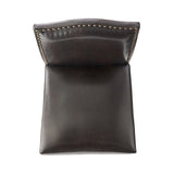 Set of 2, 26.25" Upholstered Counter Height Barstools with Nailhead Trim, Brown and Walnut, PU 62369.00PU