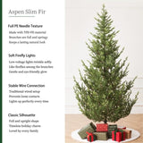 Aspen Slim Fir 7.5ft Christmas Tree Pre-Lit Artificial with 4,570 Branch Tips & 1,555 Low-Voltage 12601272