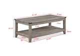 Rustic Gray Brown 3-Piece Cocktail Set Wooden Table Top Rectangular Coffee Table and Two Matching B011P244325