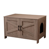 Cat Litter Box Enclosure, Litter Box Furniture Hidden with Barn Door, Wooden Washroom Furniture, W3008P235407