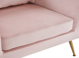Half Disassembled Single Chair With Gold Feet And Pedals Flannelette Indoor Leisure Chair Pink 19870933