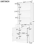 Bathroom Storage Cabinet, Cabinet with Two Doors and Drawers, Adjustable Three-layer Open N725P186645W