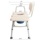 Multifunctional Aluminum Elder People Disabled People Pregnant Women Commode Chair Bath Chair Creamy 71545631
